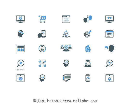 UI设计icon图标金融电脑图标素材